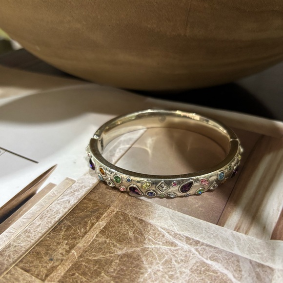 Brighton Silver tone Multicolor Gemstone Bangle Bracelet - Picture 4 of 9